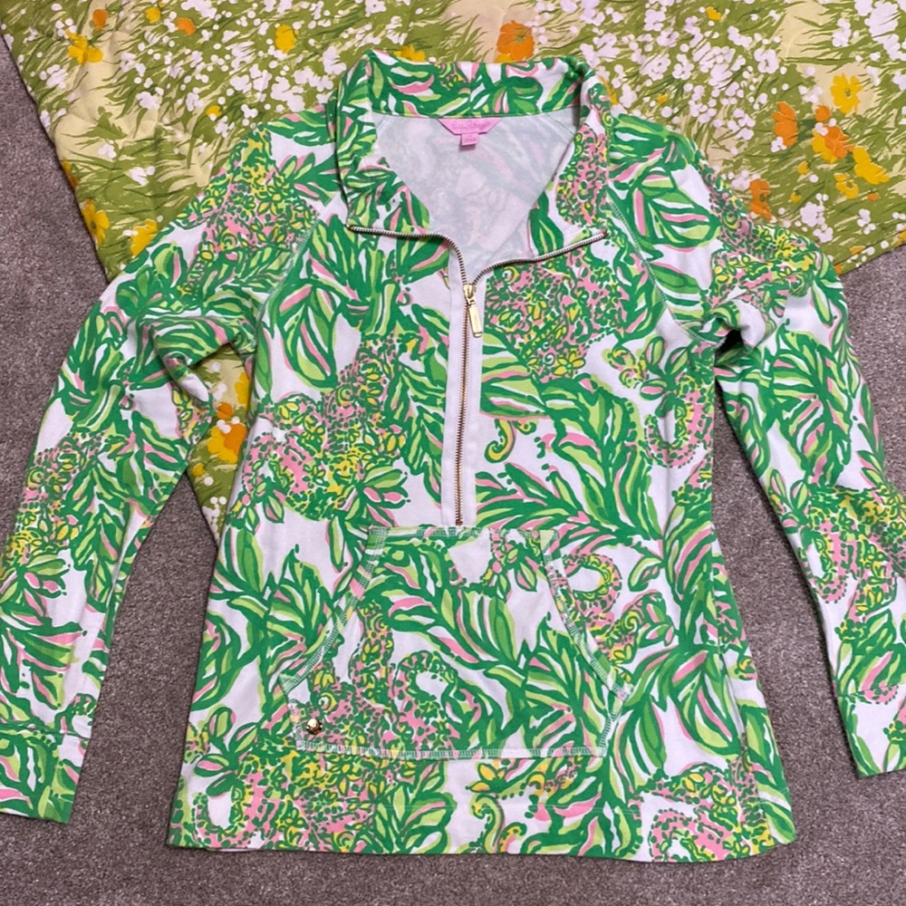 Lilly Pulitzer 3/4 Zip Skipper Popover Pullover Print